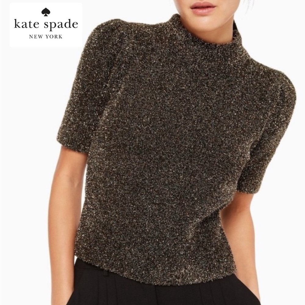 Kate Spade Metallic Short Sleeve Sweater - Picture 1 of 7